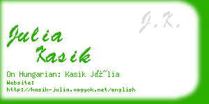 julia kasik business card